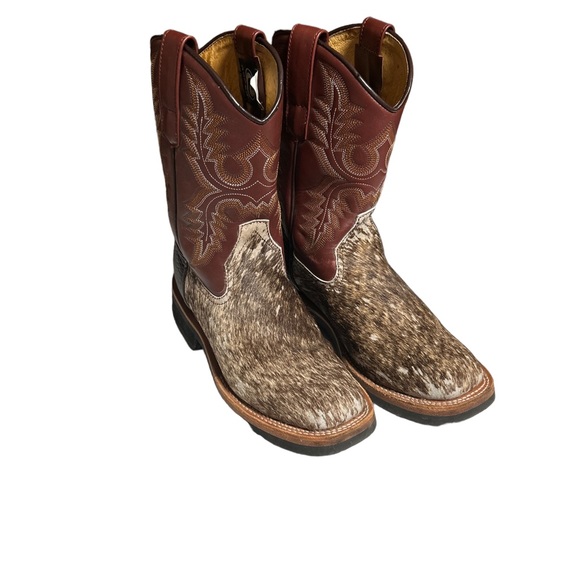 Roper Other - Roper men’s western square toe leather/cow hair on toes size 8.5 excellent shape